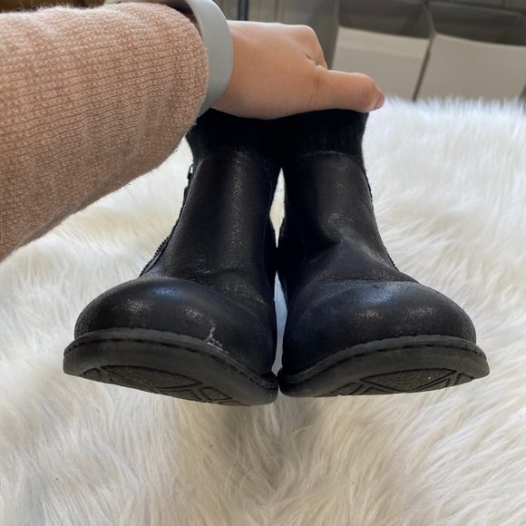 BOC‎ Bendell Black Leather Sweater Ankle Boot 8.5  BROKEN ZIPPER RIGHT - Picture 4 of 8